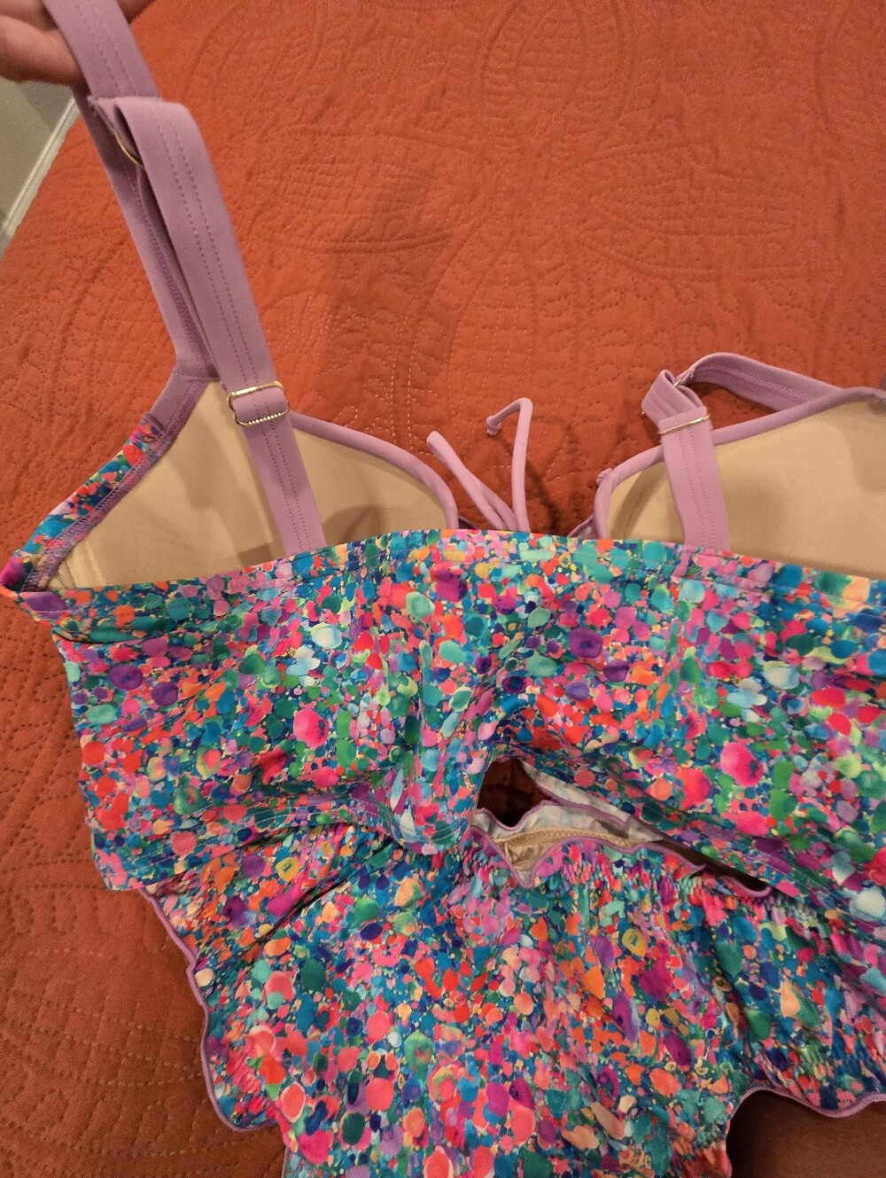 Lilac Multicolor Floral Print Bikini Set - Women’s Swim - Picture 7 of 10